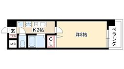 ヒルズ新栄 4階1Kの間取り