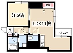 グレイス新栄 3階1LDKの間取り
