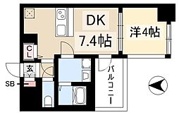 プレサンス今池駅前フェルディノ 7階1DKの間取り