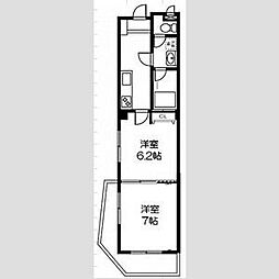 FJ日進通 2階2Kの間取り