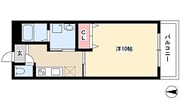 加藤ビル 2階1Kの間取り