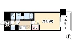 プレサンスジェネ千種内山II 8階1Kの間取り