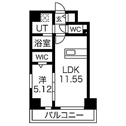 GRANDUKE吹上 5階1LDKの間取り