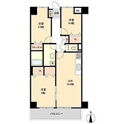 レジデンス代官町スクエア 8階3LDKの間取り