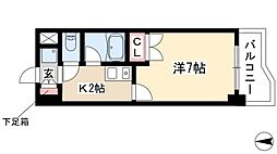 マーベラス新栄 1Kの間取図画像
