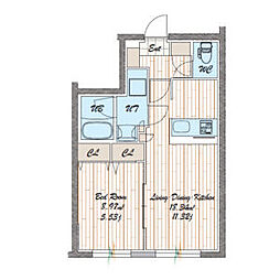 名古屋市千種区内山2丁目マンション 1LDKの間取図画像