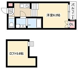 ショコラン 1Kの間取図画像