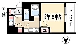 プレサンス泉セレグレード 1Kの間取図画像