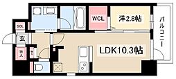 テナス今池 1LDKの間取図画像