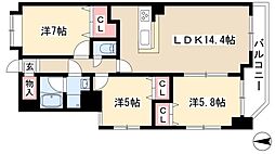 アンビエンテ泉 3LDKの間取図画像
