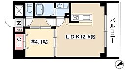 グランデューク新栄 1LDKの間取図画像