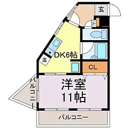 ナビオ杁中 1DKの間取図画像