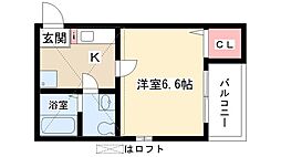 アイリス小幡 1Kの間取図画像