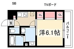 リブリ・千種 1Kの間取図画像