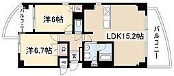 ビューテラス銀河 2LDKの間取図画像