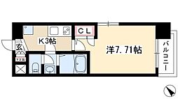 アルフィーレ新栄 1Kの間取図画像