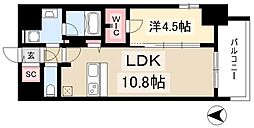 プレサンス新栄町ギャラント 1LDKの間取図画像