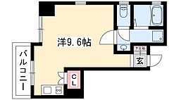 リエス千代田橋 ワンルームの間取図画像