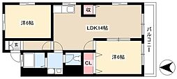春陽ビル 2LDKの間取図画像