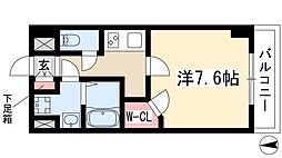 ヴィラマリオン 1Kの間取図画像