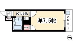 サンハイツ喜多山 1Kの間取図画像
