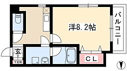 カーサ千種A 1Kの間取図画像