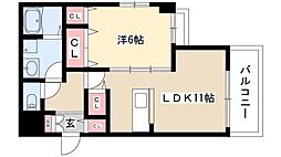 Wisteria 1LDKの間取図画像