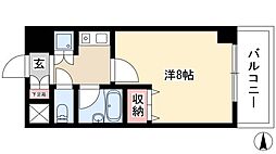 覚王山エクセル ワンルームの間取図画像