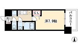 プレサンスジェネ千種内山 1Kの間取図画像