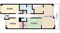 ランドマーク2 3LDKの間取図画像