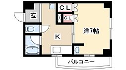 ユングハイム小幡 1Kの間取図画像