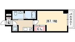 ライブコート千種 1Kの間取図画像