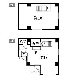 ハウス108今池公園 2DKの間取図画像