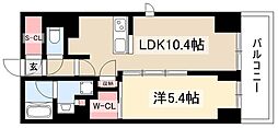 テナス池下 1LDKの間取図画像