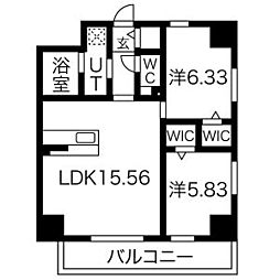 GRANDUKE吹上 2LDKの間取図画像