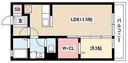 リオグランデ 1LDKの間取図画像