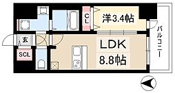 プレサンスTHE新栄 1LDKの間取図画像
