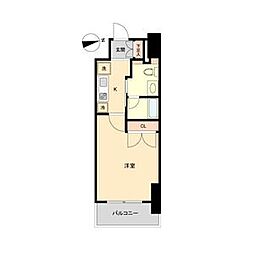レジディア鶴舞 1Kの間取図画像