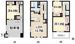 CASA覚王山 3LDKの間取図画像