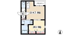ア・ラ・メゾン 1DKの間取図画像