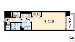 ヒルズ新栄2号館 1Kの間取図画像