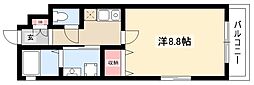 さくらハイツ 1Kの間取図画像