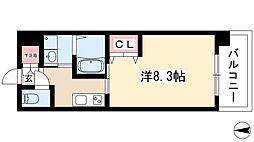 RUHEMOTOYAMA 1Kの間取図画像