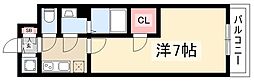 エスリード新栄グランラグジェ 1Kの間取図画像