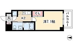 ライブコート千種 1Kの間取図画像