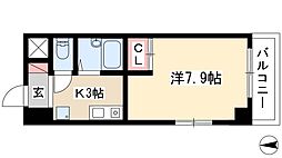 プロビデンス泉 1Kの間取図画像