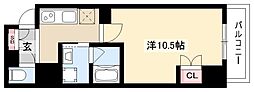 STUDIOKANAREBASHI 1Kの間取図画像