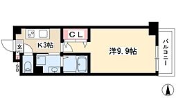 リシュドール鶴舞公園 1Kの間取図画像