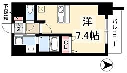 プレサンスナゴヤ桜通ビッグビート ワンルームの間取図画像