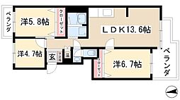 OS・SKYマンション本郷 3LDKの間取図画像